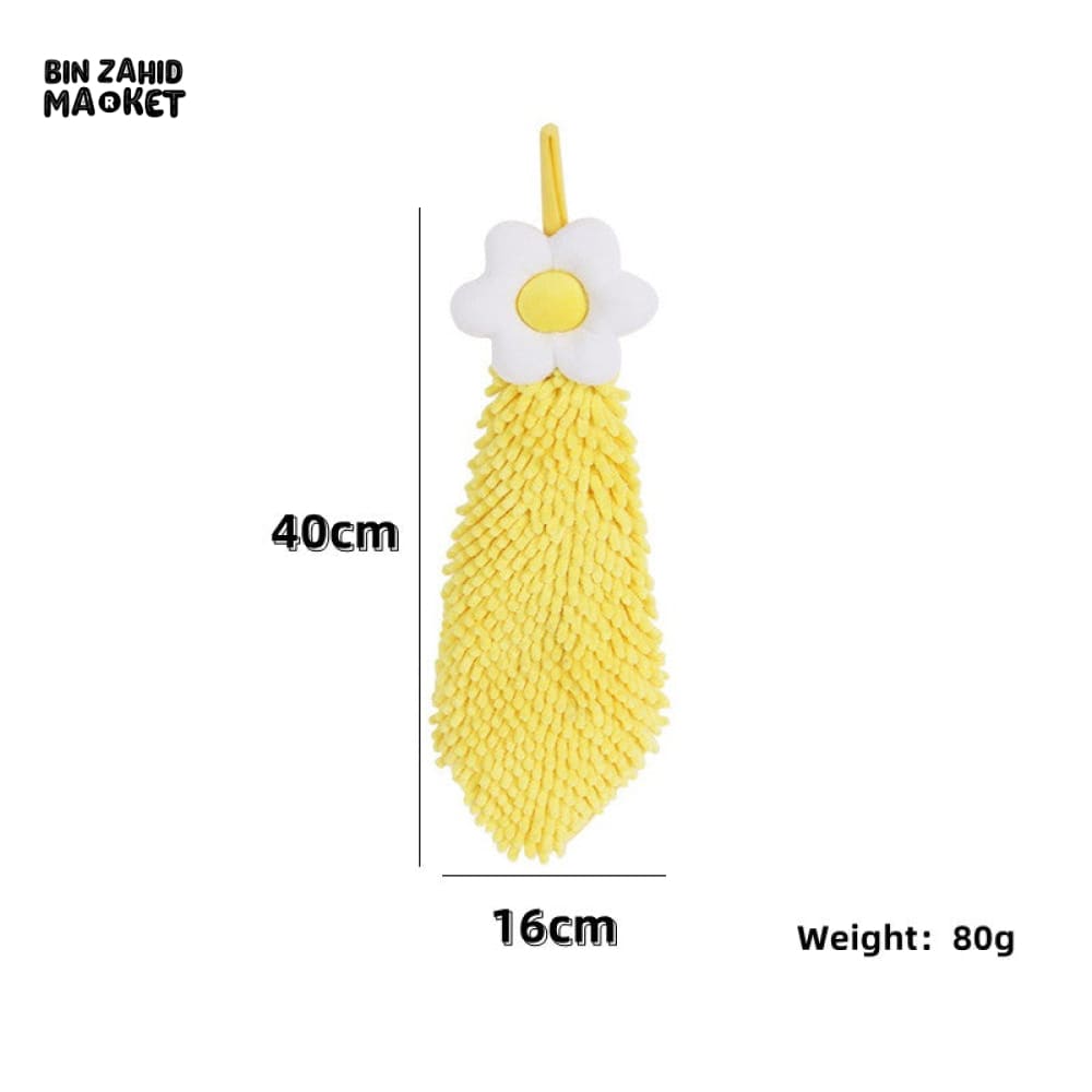DECORATIVE PLUMERIA HANGING TOWEL – SOFT CHENILLE FOR KITCHEN & BATHROOM