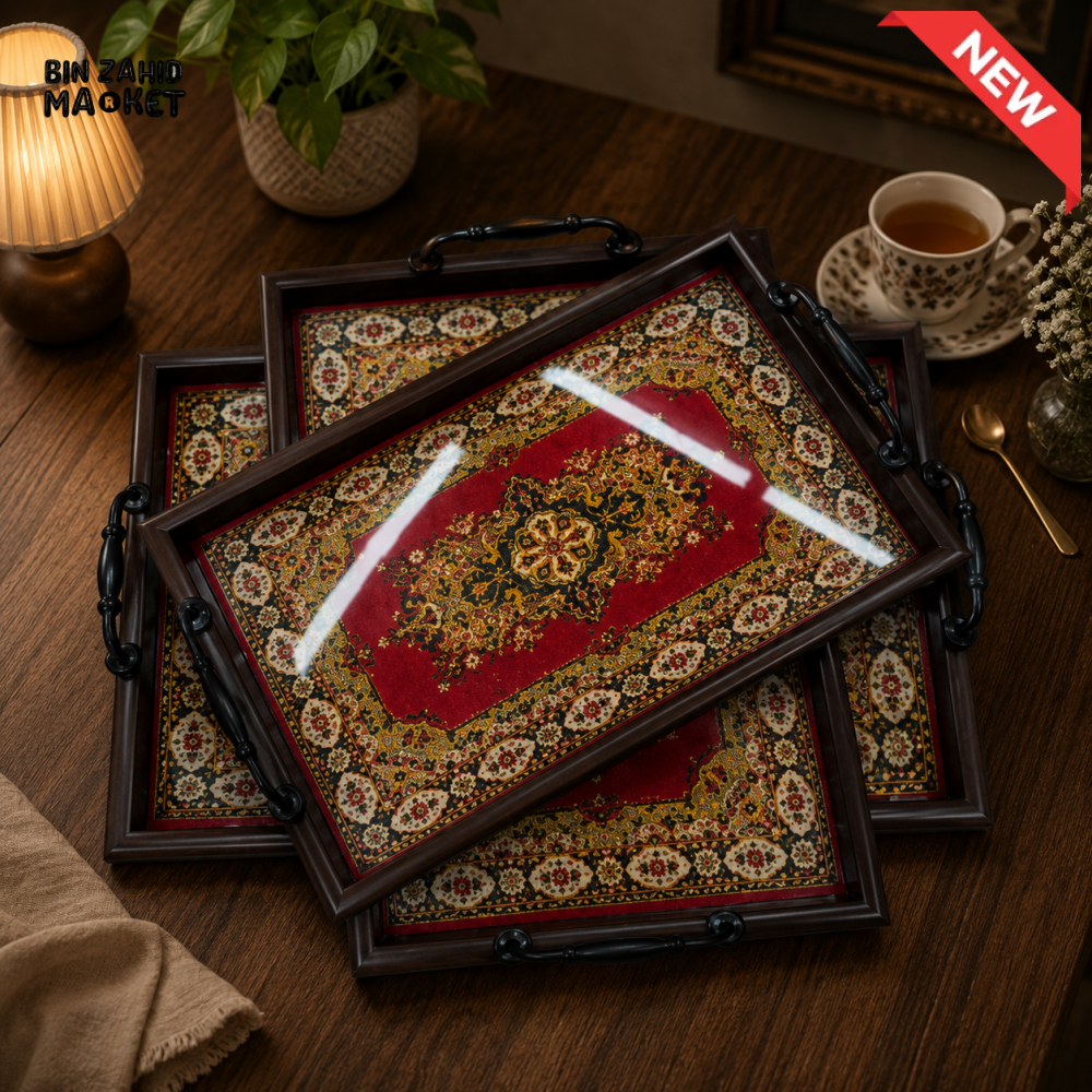 DECORATIVE SERVING TRAY - 3 PCS SET