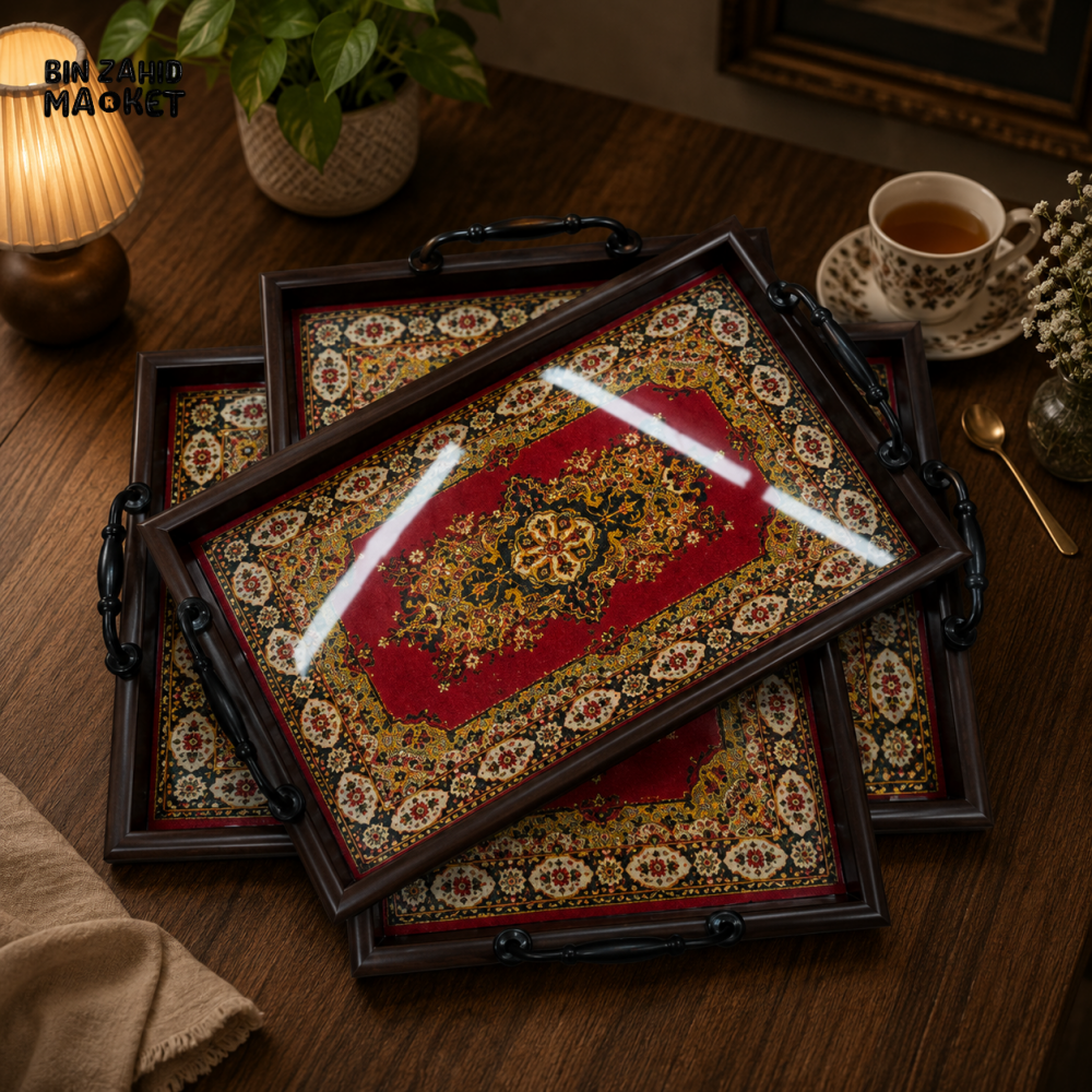 DECORATIVE SERVING TRAY - 3 PCS SET