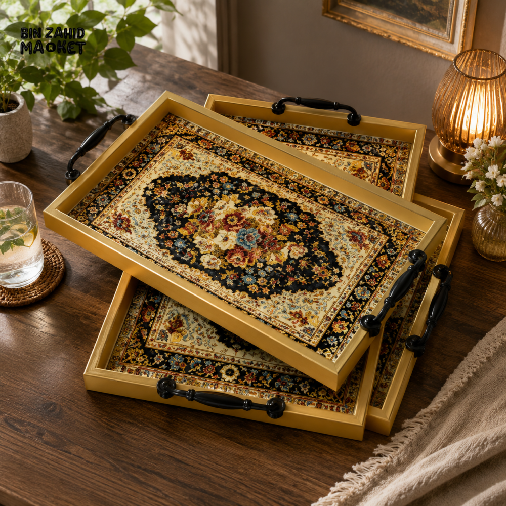 DECORATIVE SERVING TRAY - 3 PCS SET