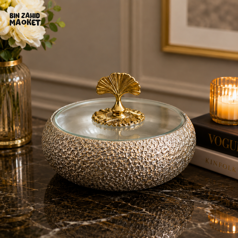 DECORATIVE STORAGE BOWL WITH GLASS LID - Bowls