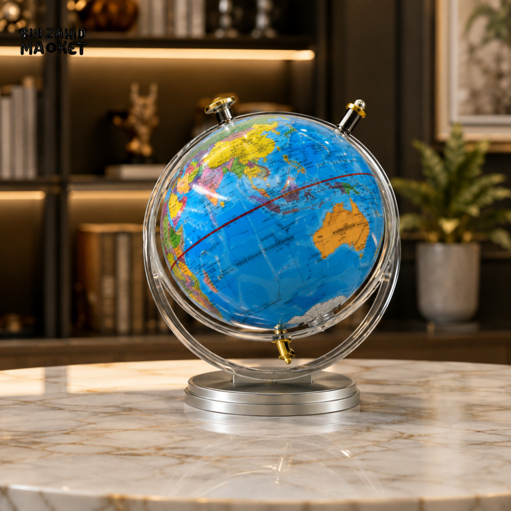 DECORATIVE WORLD GLOBE WITH METAL STAND