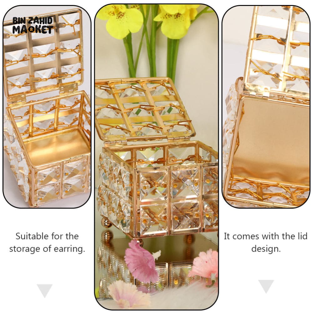 DELICATE JEWELRY ORGANIZER BOX – COMPACT LIDDED STORAGE CASE FOR EARRINGS & NECKLACES