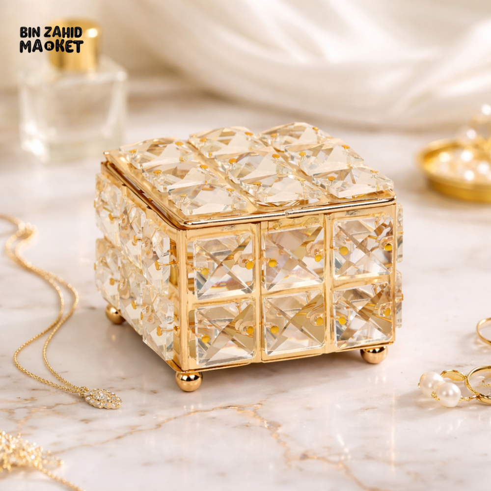 DELICATE JEWELRY ORGANIZER BOX – COMPACT LIDDED STORAGE CASE FOR EARRINGS & NECKLACES