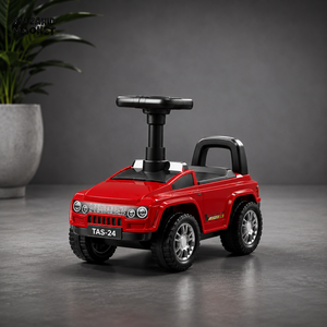 DELUXE KIDS RIDE-ON PUSH CAR WITH HANDLE - RED