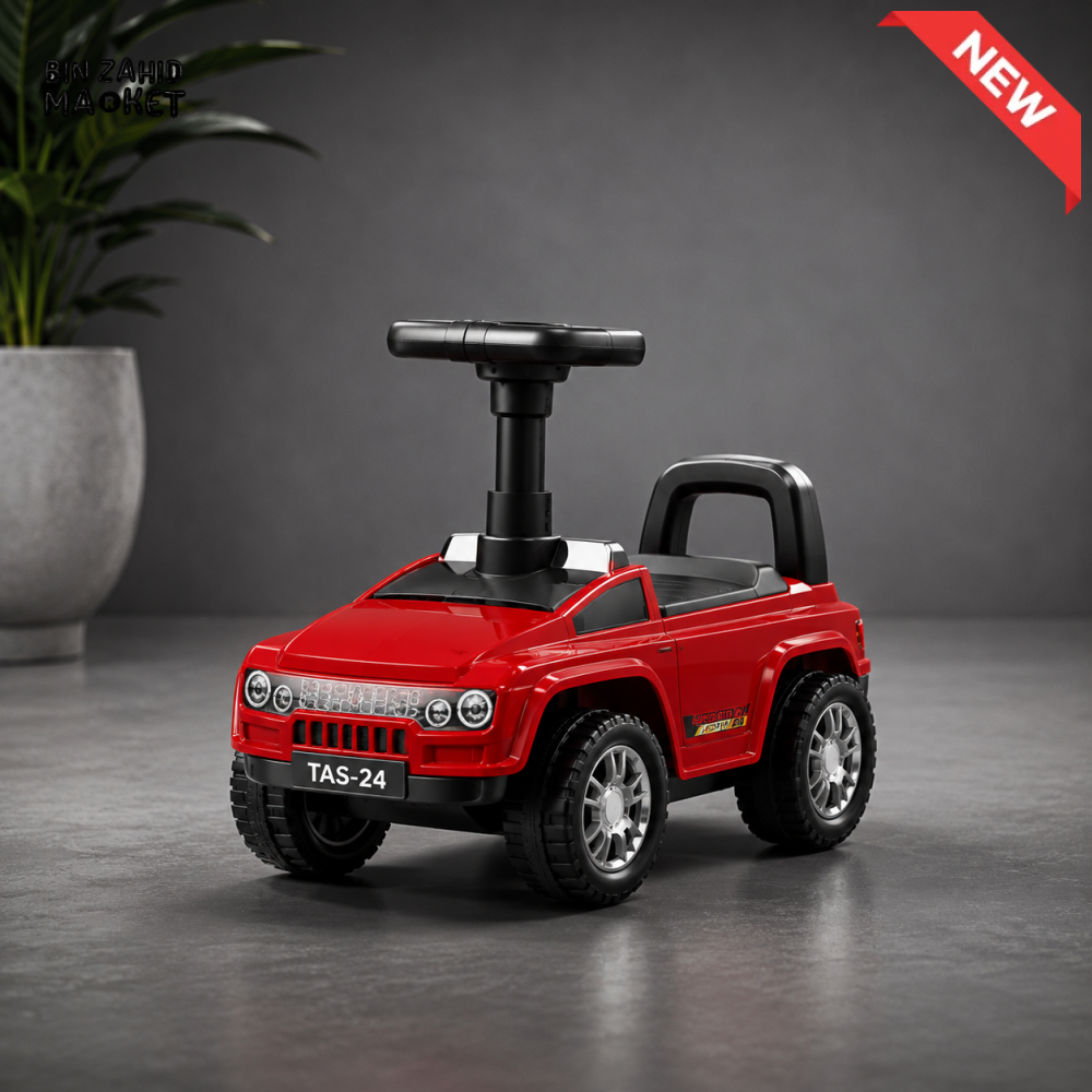 DELUXE KIDS RIDE-ON PUSH CAR WITH HANDLE - RED