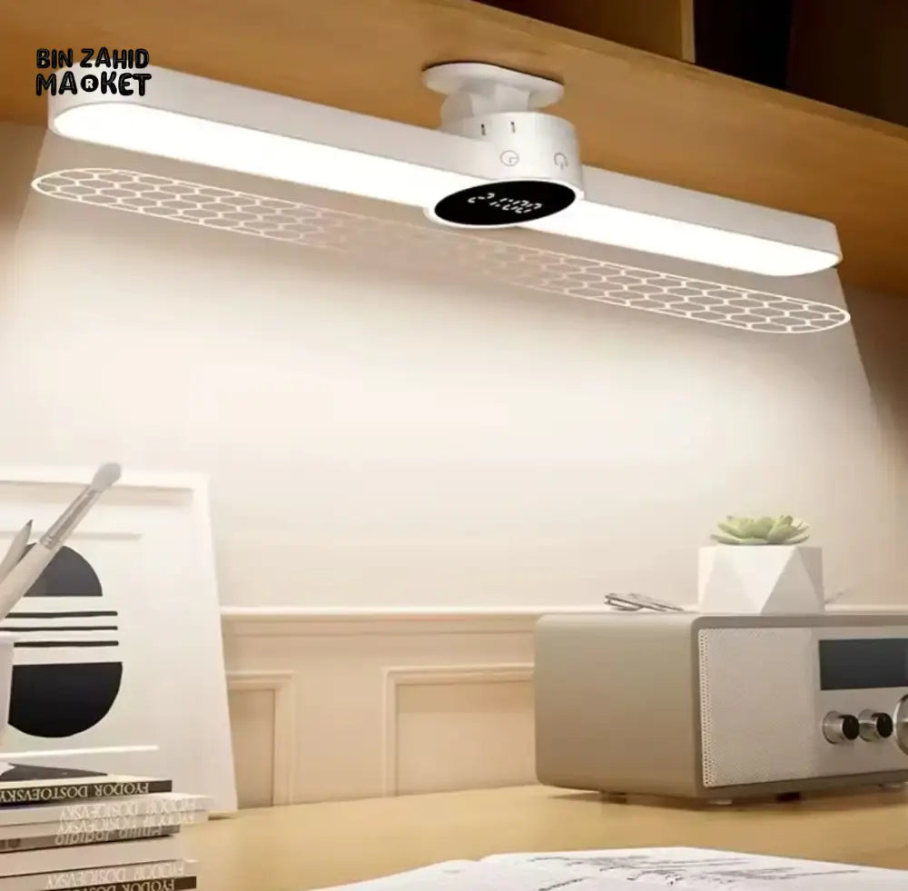 DESK LAMP WITH MAGNETIC CLOCK – LED USB RECHARGEABLE STEPLESS DIMMING NIGHT LIGHT