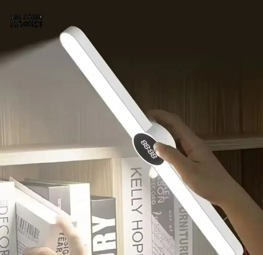 DESK LAMP WITH MAGNETIC CLOCK – LED USB RECHARGEABLE STEPLESS DIMMING NIGHT LIGHT