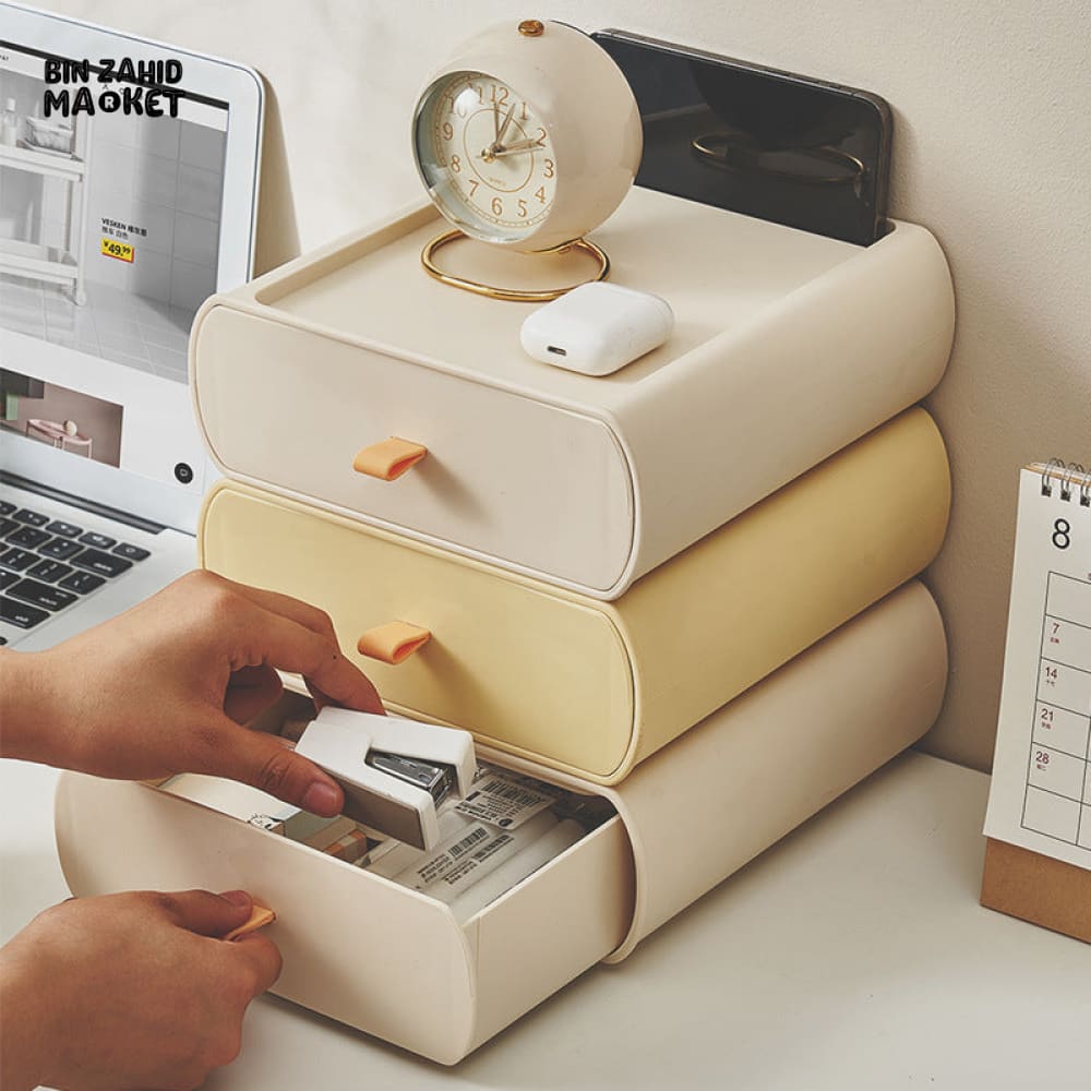 DESKTOP DRAWER STORAGE BOX – MULTI-LAYER DOCUMENT & STATIONERY ORGANIZER FOR OFFICE & HOME USE