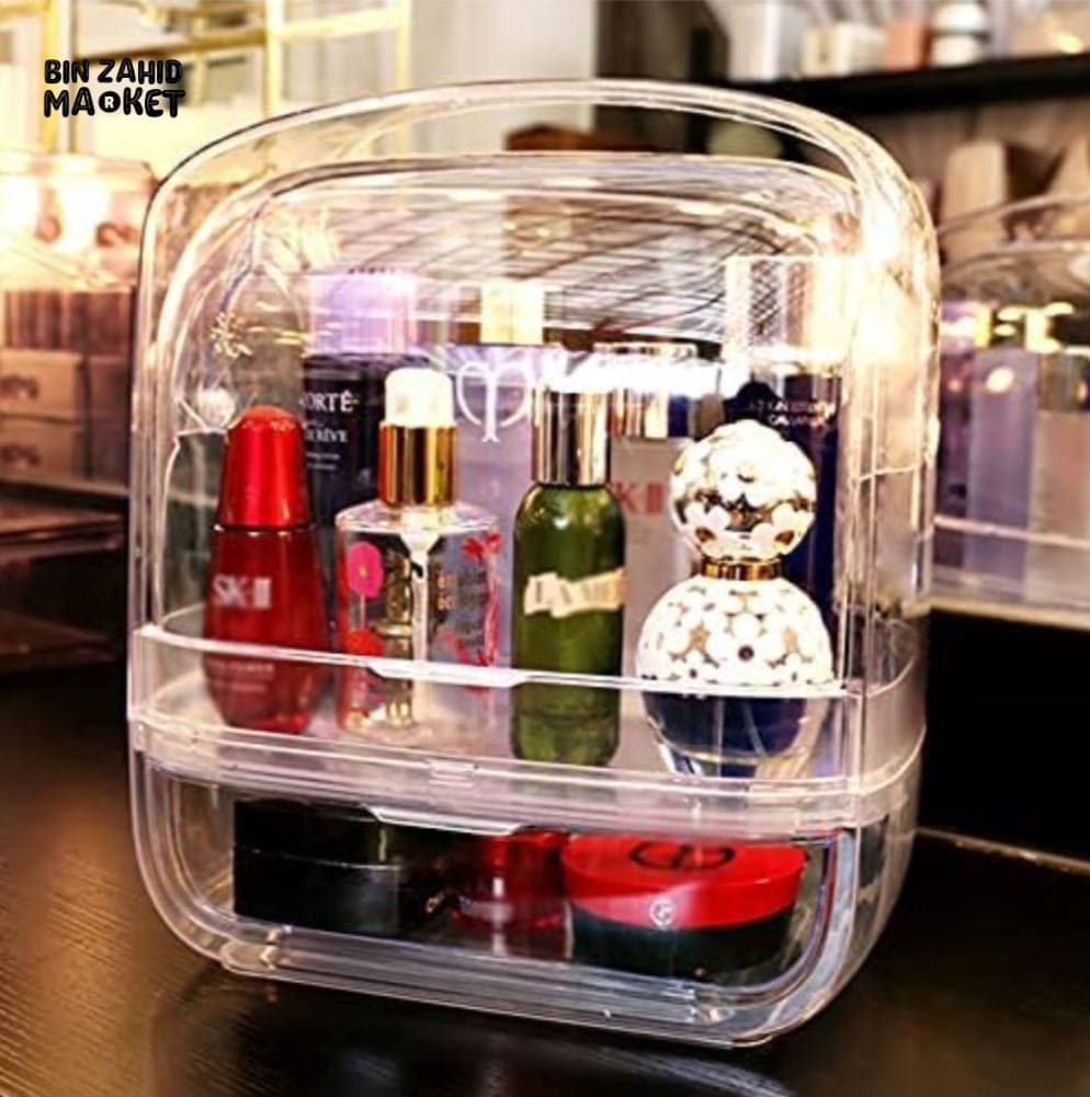 DESKTOP DUSTPROOF TRANSPARENT COSMETIC ORGANIZER