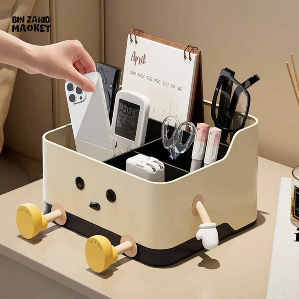 DESKTOP STORAGE BOX LIVING ROOM REMOTE CONTROL & MISCELLANEOUS ORGANIZER OFFICE & DORMITORY STATIONERY COMPARTMENT STORAGE FOR HOME SUPPLIES