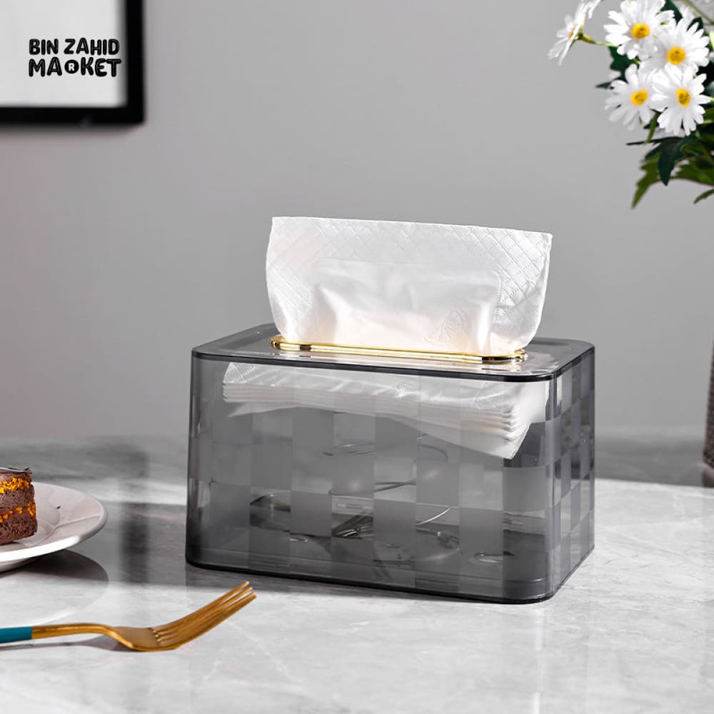 DESKTOP TISSUE BOX COVER DISPENSER – NAPKIN HOLDER FOR CAFE & BEDROOM