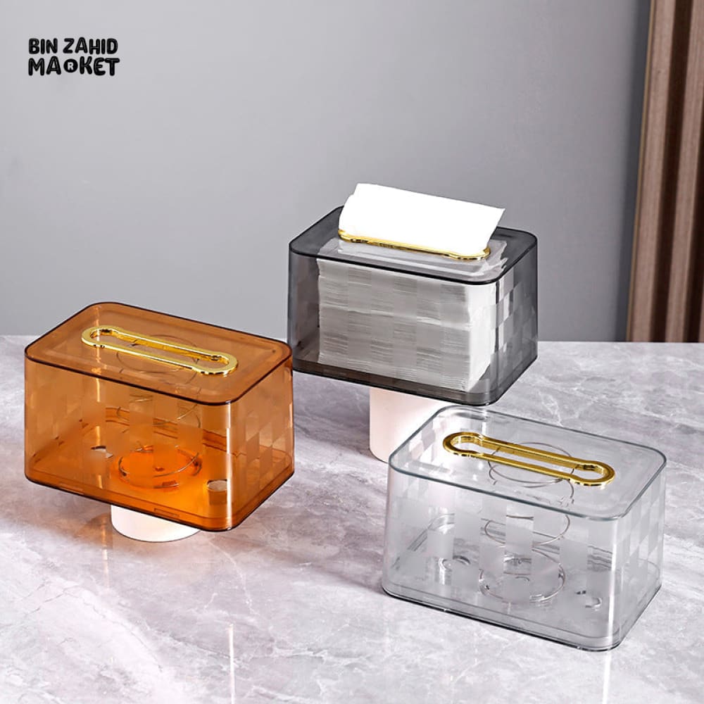 DESKTOP TISSUE BOX COVER DISPENSER – NAPKIN HOLDER FOR CAFE & BEDROOM