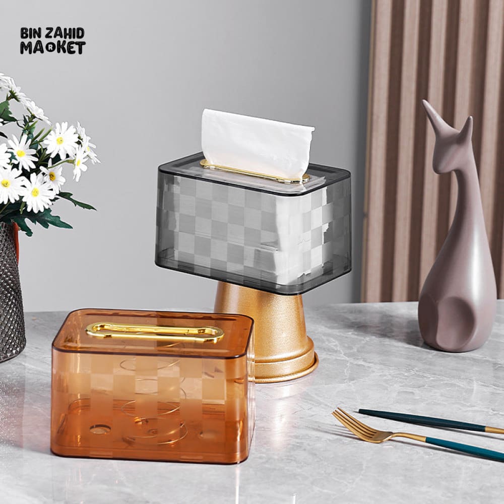 DESKTOP TISSUE BOX COVER DISPENSER – NAPKIN HOLDER FOR CAFE & BEDROOM