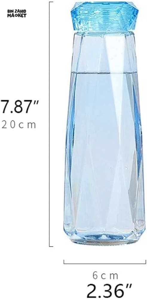 DIAMOND GLASS WATER BOTTLE 450ML