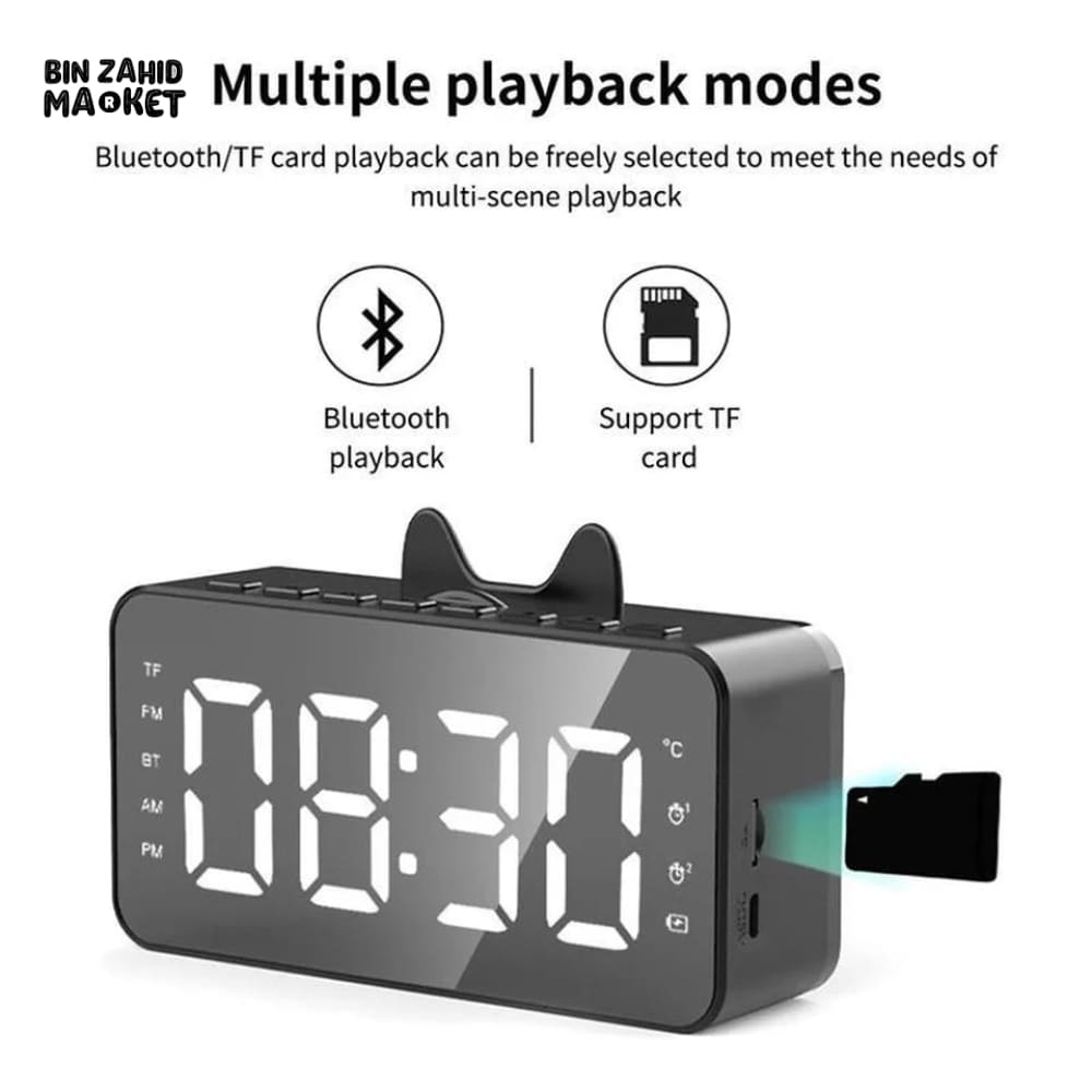DIGITAL ALARM CLOCK WITH BLUETOOTH SPEAKER