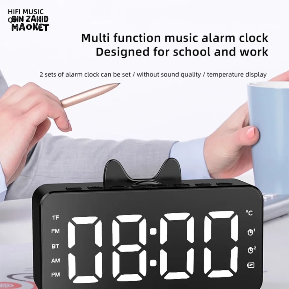 DIGITAL ALARM CLOCK WITH BLUETOOTH SPEAKER