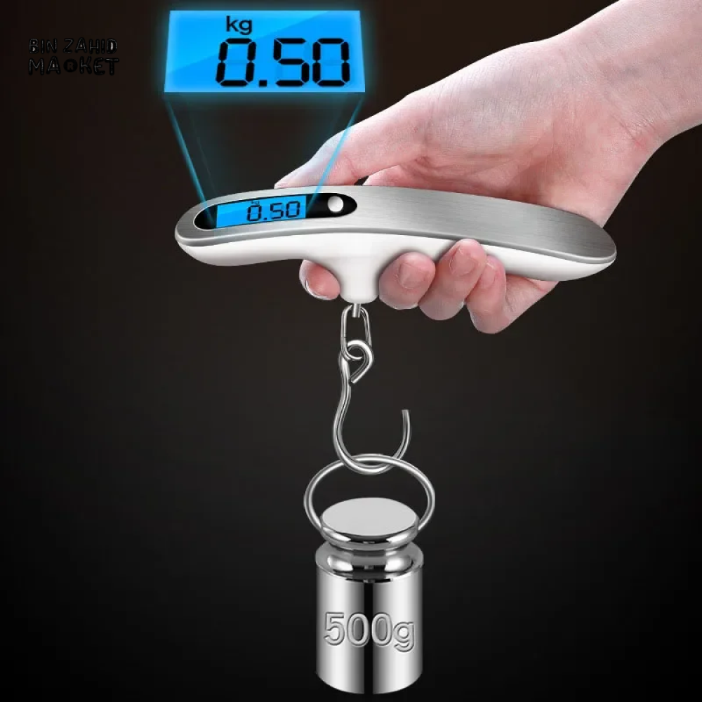 DIGITAL LUGGAGE SCALE 50KG PORTABLE LCD HANGING SCALE FOR SUITCASE & TRAVEL BAGS