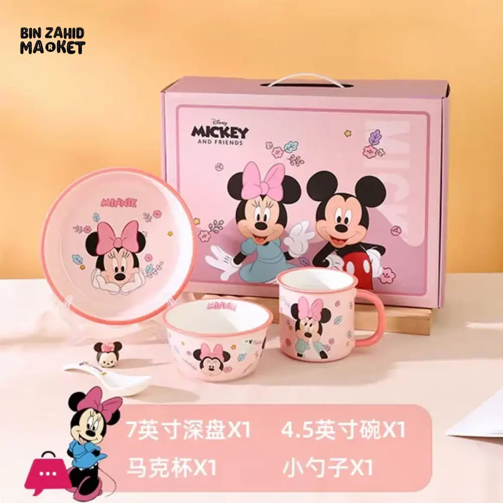 DISNEY MICKEY CERAMIC 4 PIECES BOWL SET - MINNIE MOUSE