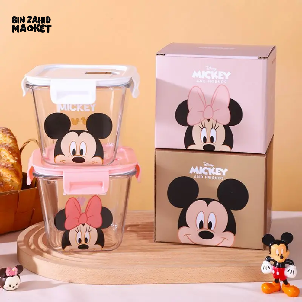 DISNEY MICKEY & FRIENDS AIRTIGHT GLASS FOOD STORAGE BOX 900ML - DONALD DUCK