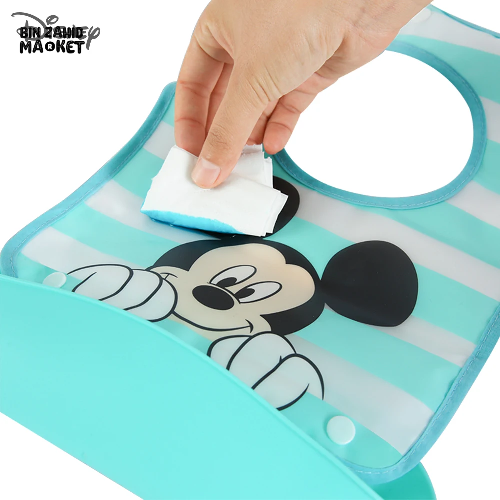 DISNEY MICKEY & FRIENDS BABY WATERPROof OF BIB 3D FOOD CATCHER POCKET TODDLER FEEDING & SALIVA BIB