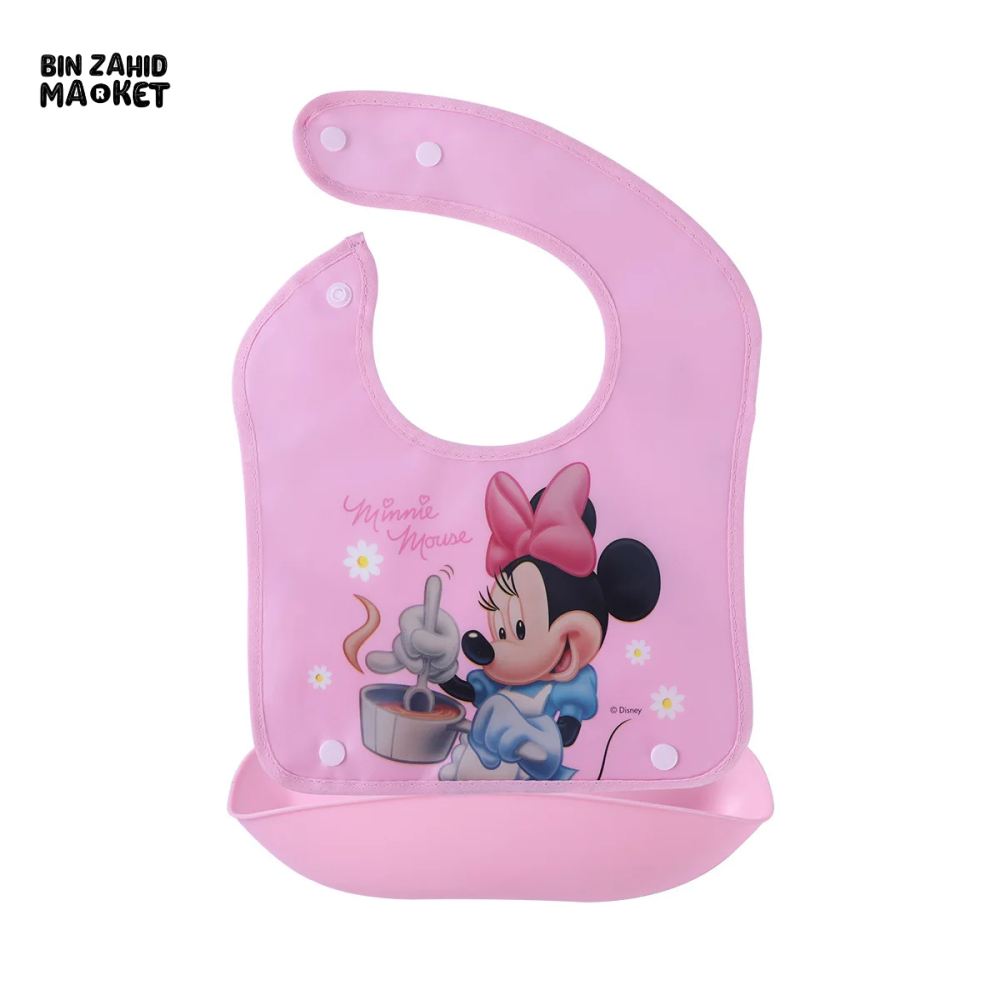 DISNEY MICKEY & FRIENDS BABY WATERPROof OF BIB 3D FOOD CATCHER POCKET TODDLER FEEDING & SALIVA BIB