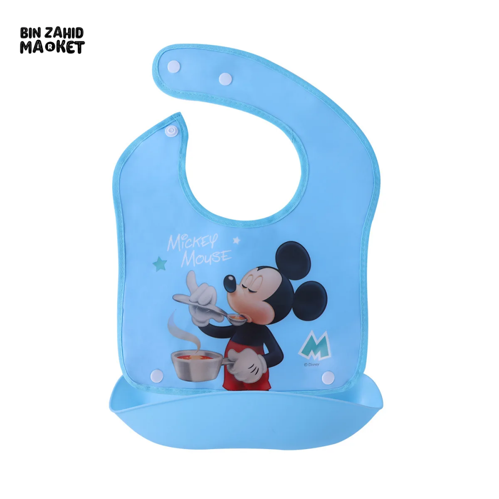 DISNEY MICKEY & FRIENDS BABY WATERPROof OF BIB 3D FOOD CATCHER POCKET TODDLER FEEDING & SALIVA BIB