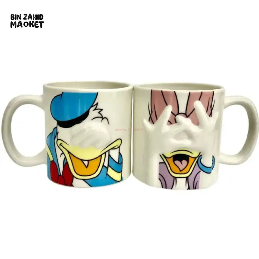 DISNEY MICKEY & FRIENDS CERAMIC EMBOSSED MUG 2 PIECES SET