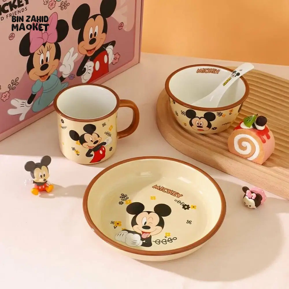 DISNEY MICKEY & FRIENDS CERAMIC MEAL SET 4 PIECES - MICKEY
