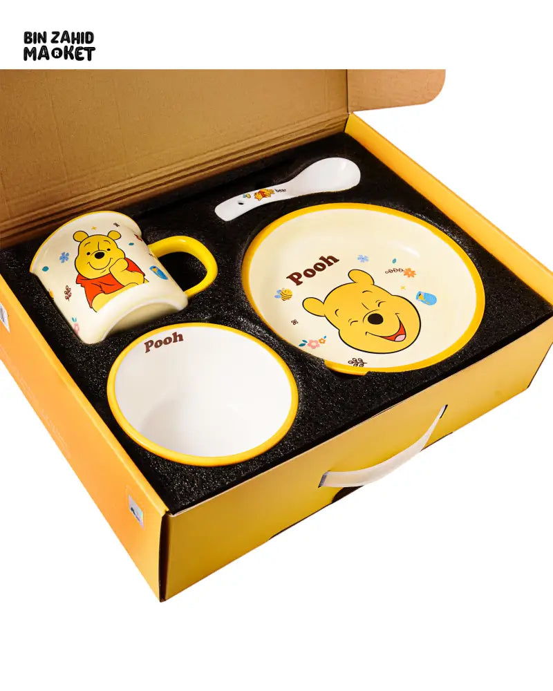 DISNEY MICKEY & FRIENDS CERAMIC MEAL SET 4 PIECES - POOH
