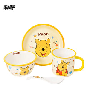 DISNEY MICKEY & FRIENDS CERAMIC MEAL SET 4 PIECES - POOH