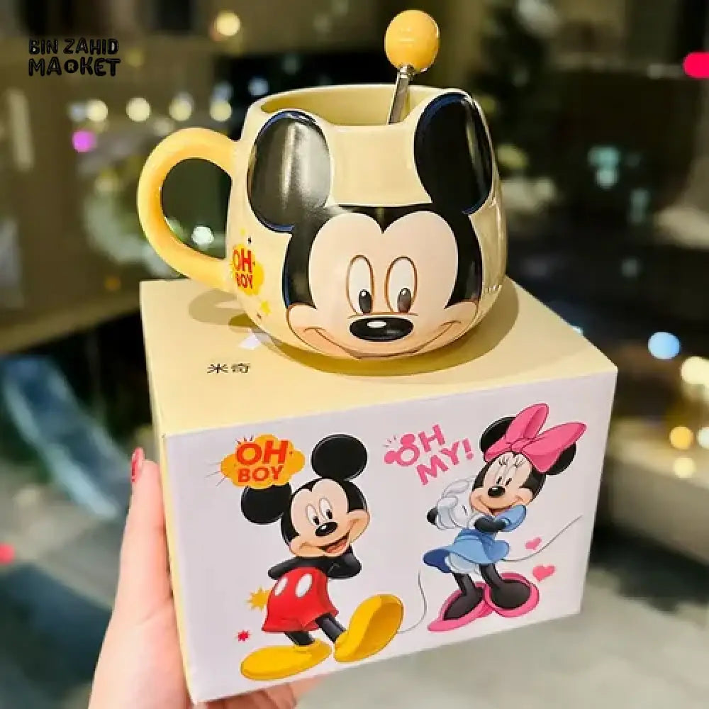 DISNEY MICKEY & FRIENDS CERAMIC MUG WITH SPOON 450ML - MICKEY