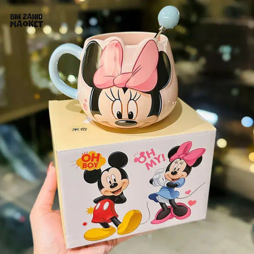 DISNEY MICKEY & FRIENDS CERAMIC MUG WITH SPOON 450ML - MINNIE