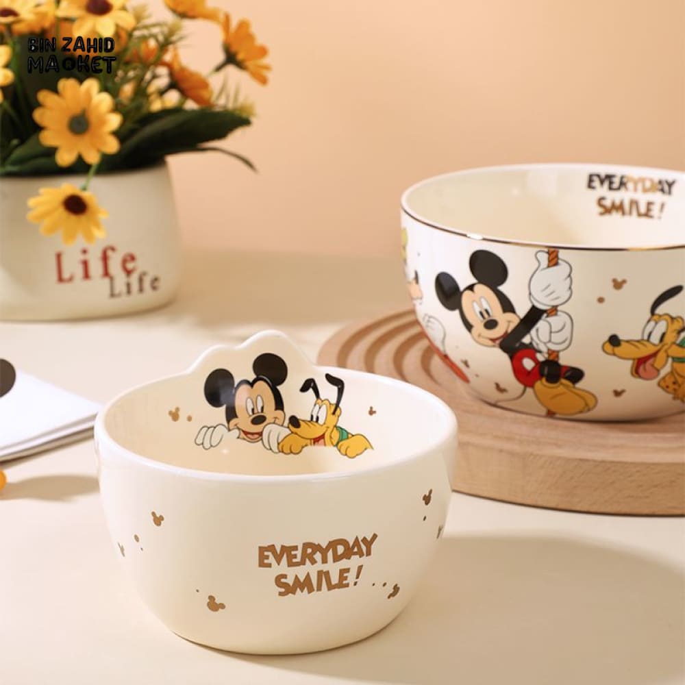 DISNEY MICKEY & FRIENDS CERAMIC TABLEWARE SET – 6PCS PLATE, BOWL & MUG COMBO
