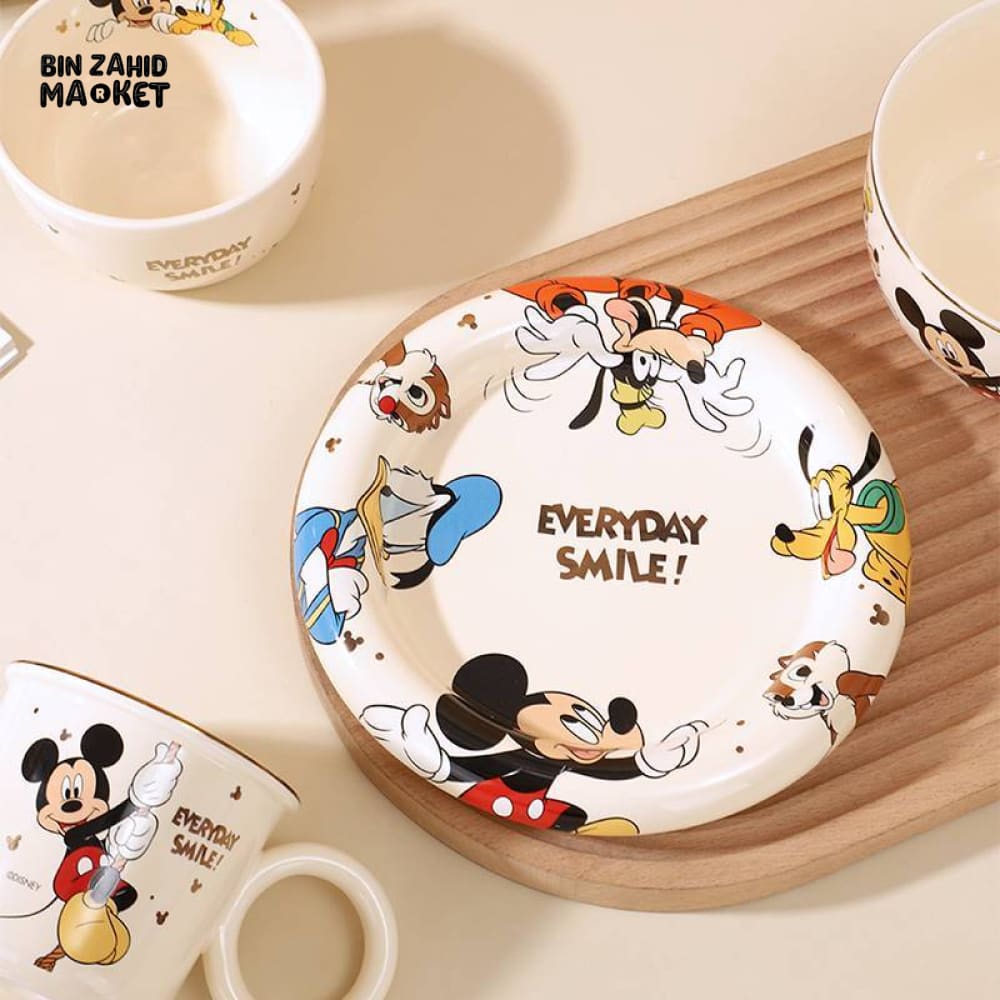 DISNEY MICKEY & FRIENDS CERAMIC TABLEWARE SET – 6PCS PLATE, BOWL & MUG COMBO