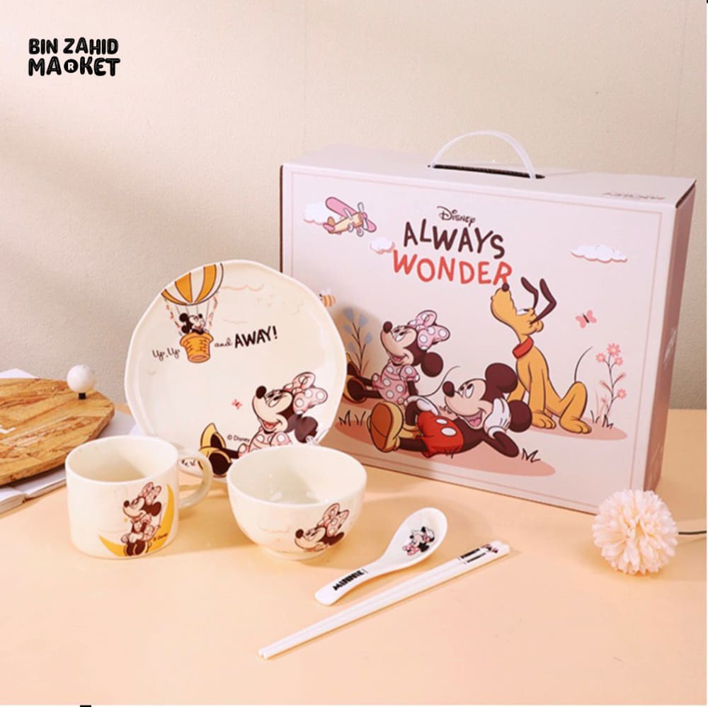 DISNEY MICKEY & FRIENDS DINNERWARE GIFT SET 5 PIECES - MINNIE ALWAYS WONDER