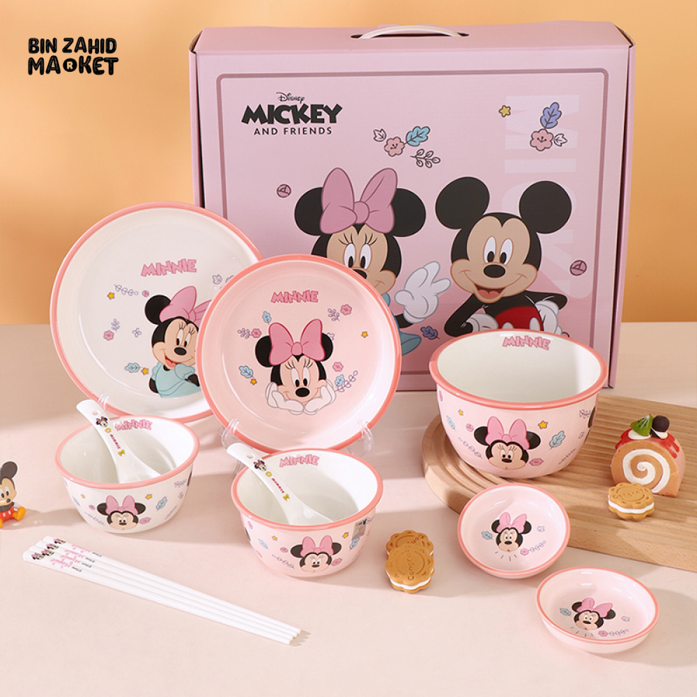 DISNEY MICKEY & FRIENDS MINNIE MOUSE DINNERWARE MEAL SET 14 PIECES - MINNIE