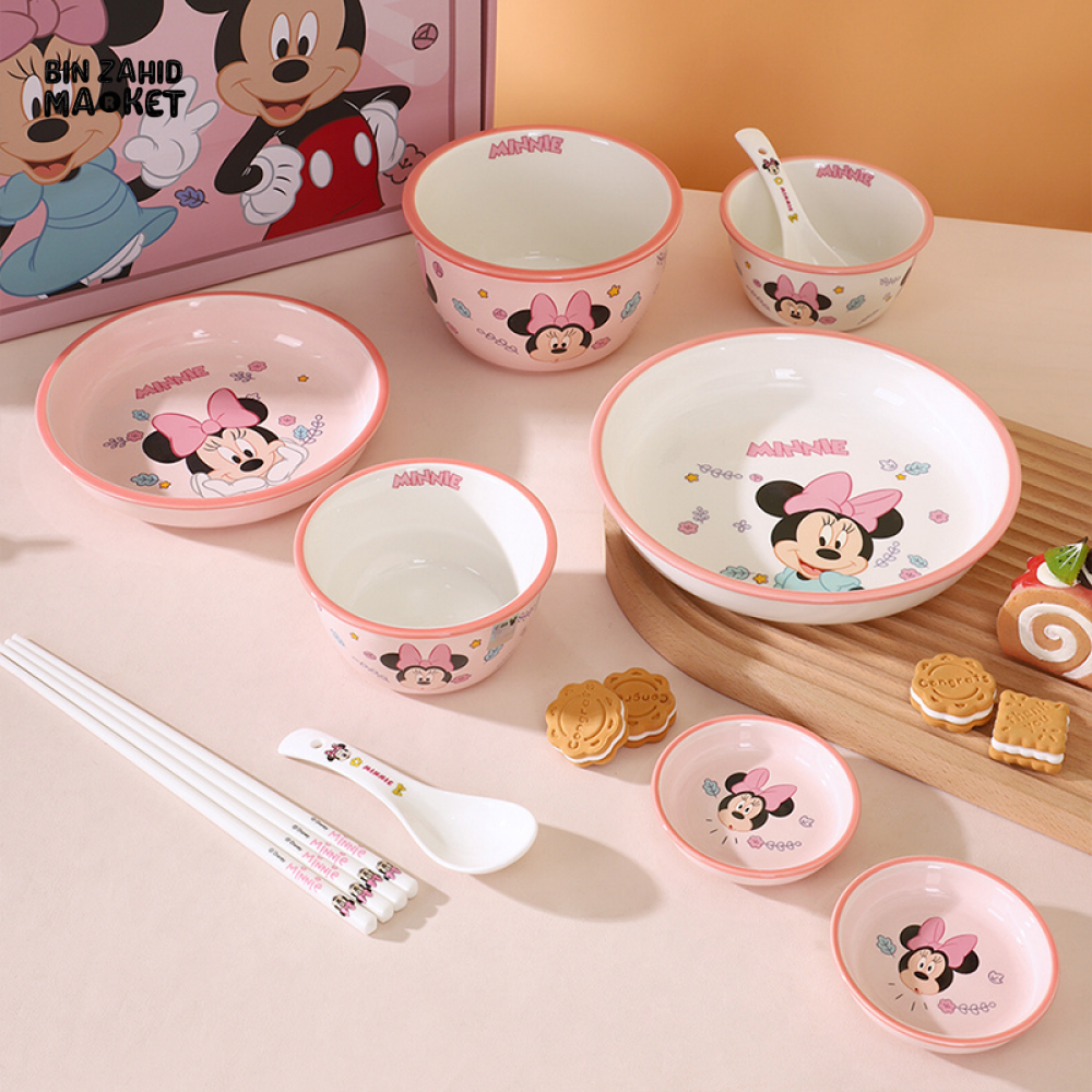 DISNEY MICKEY & FRIENDS MINNIE MOUSE DINNERWARE MEAL SET 14 PIECES - MINNIE