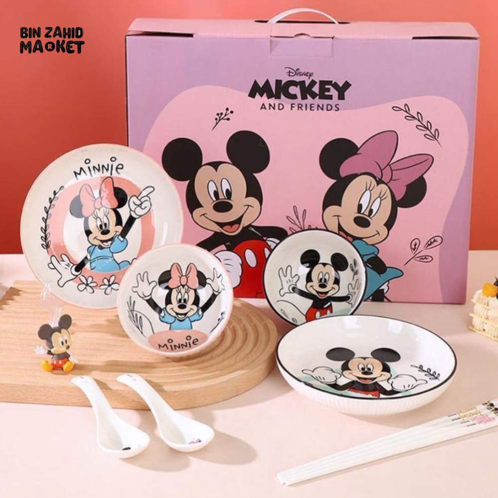 DISNEY MICKEY & FRIENDS PAIR MEAL SET 8 PIECES - MICKEY & MINNIE