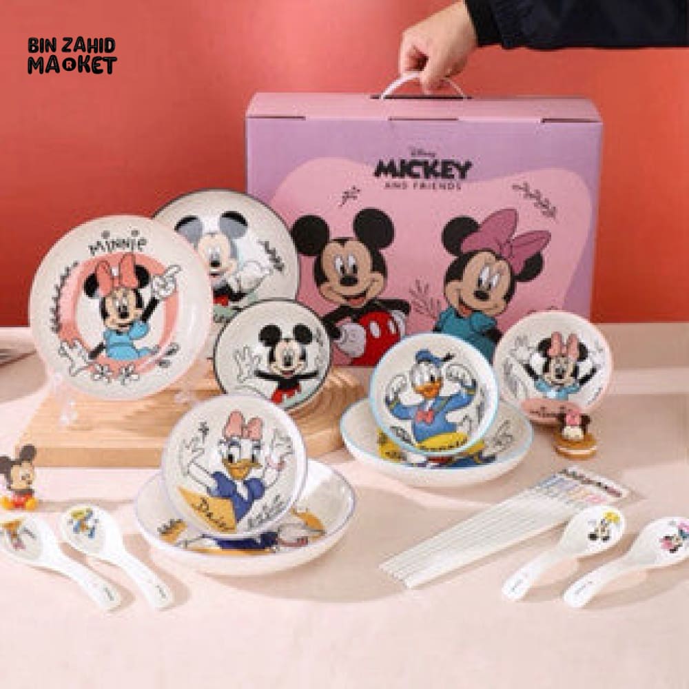 DISNEY MICKEY & FRIENDS PAIR MEAL SET 8 PIECES - MICKEY & MINNIE