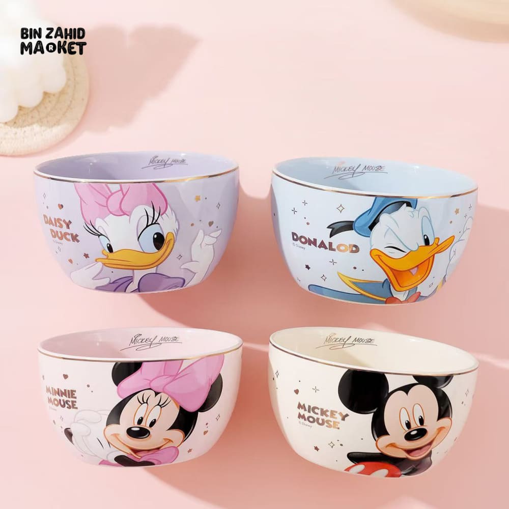 DISNEY MICKEY & MINNIE ECO-FRIENDLY PORCELAIN RICE BOWL SET – 4 PIECES