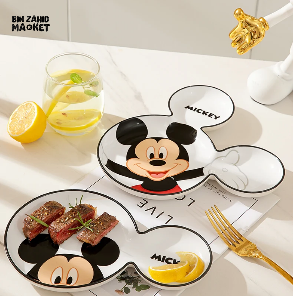 DISNEY MICKEY-SHAPED CERAMIC PLATE — CUTE & FUN TABLEWARE FOR KIDS