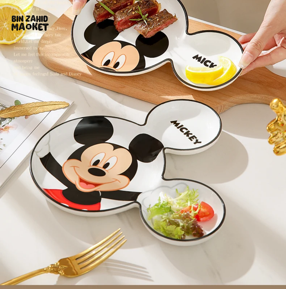 DISNEY MICKEY-SHAPED CERAMIC PLATE — CUTE & FUN TABLEWARE FOR KIDS