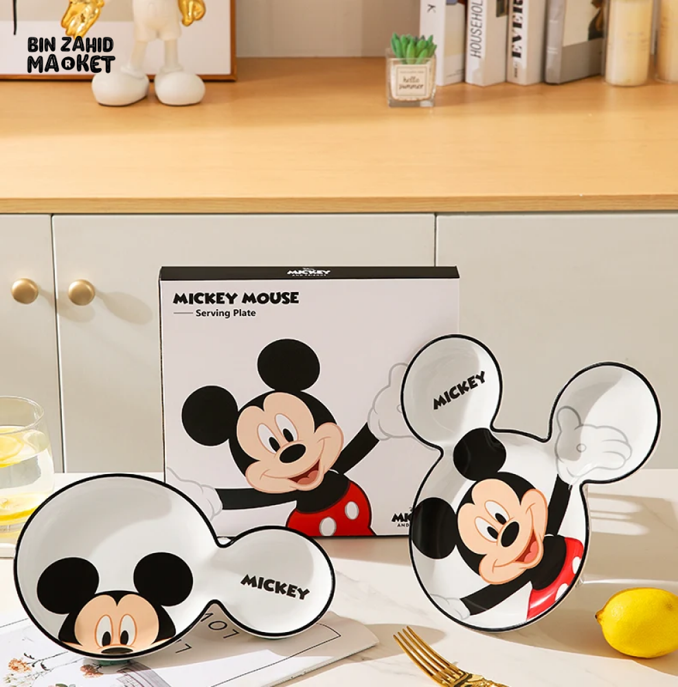 DISNEY MICKEY-SHAPED CERAMIC PLATE — CUTE & FUN TABLEWARE FOR KIDS