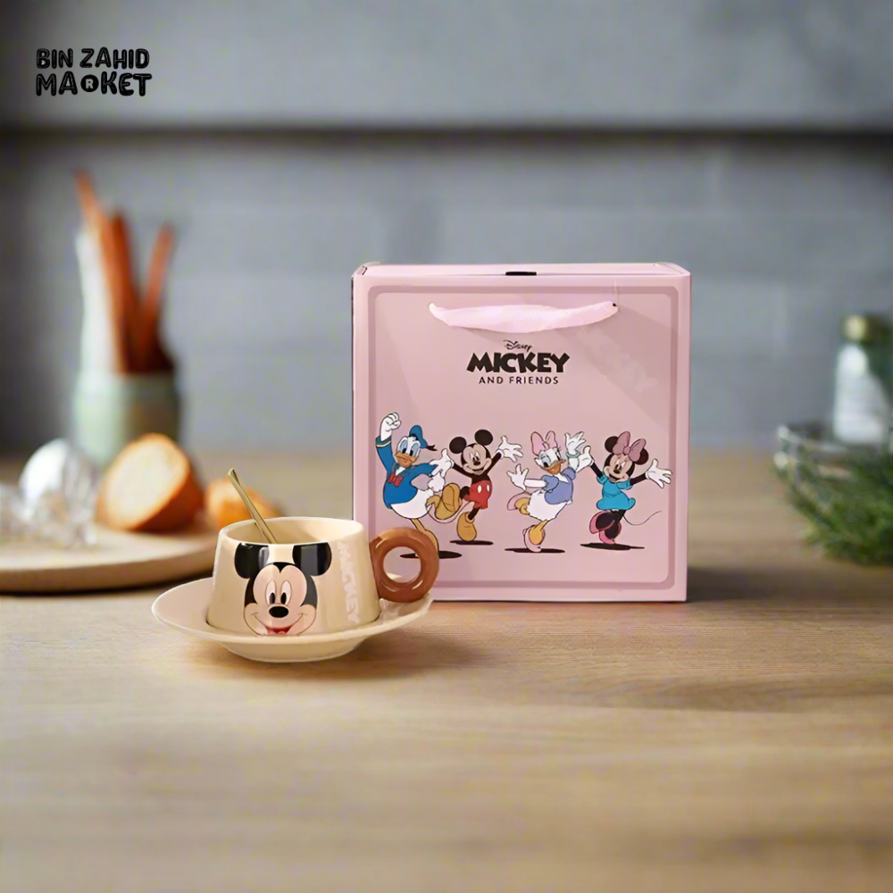 DISNEY MINNIE MOUSE & FRIENDS CUP AND SAUCER SET CHARMING COLLECTIBLE TEAWARE - MICKEY