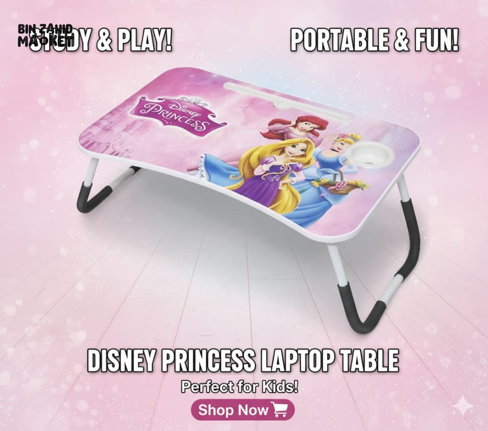 DISNEY PRINCESS PORTABLE LAP DESK – PORTABLE STUDY TABLE WITH CUP HOLDER