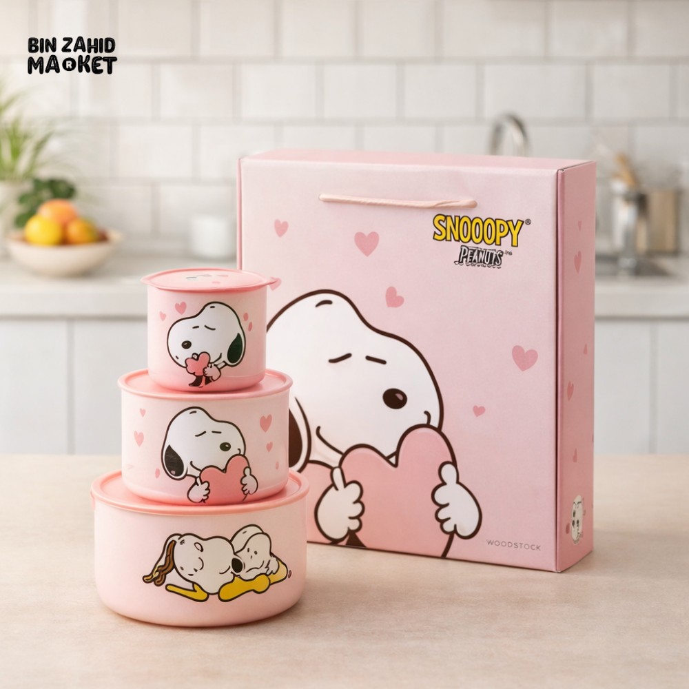 DISNEY SNOOPY STACKABLE FOOD STORAGE CONTAINER SET 3 PCS - D29-1