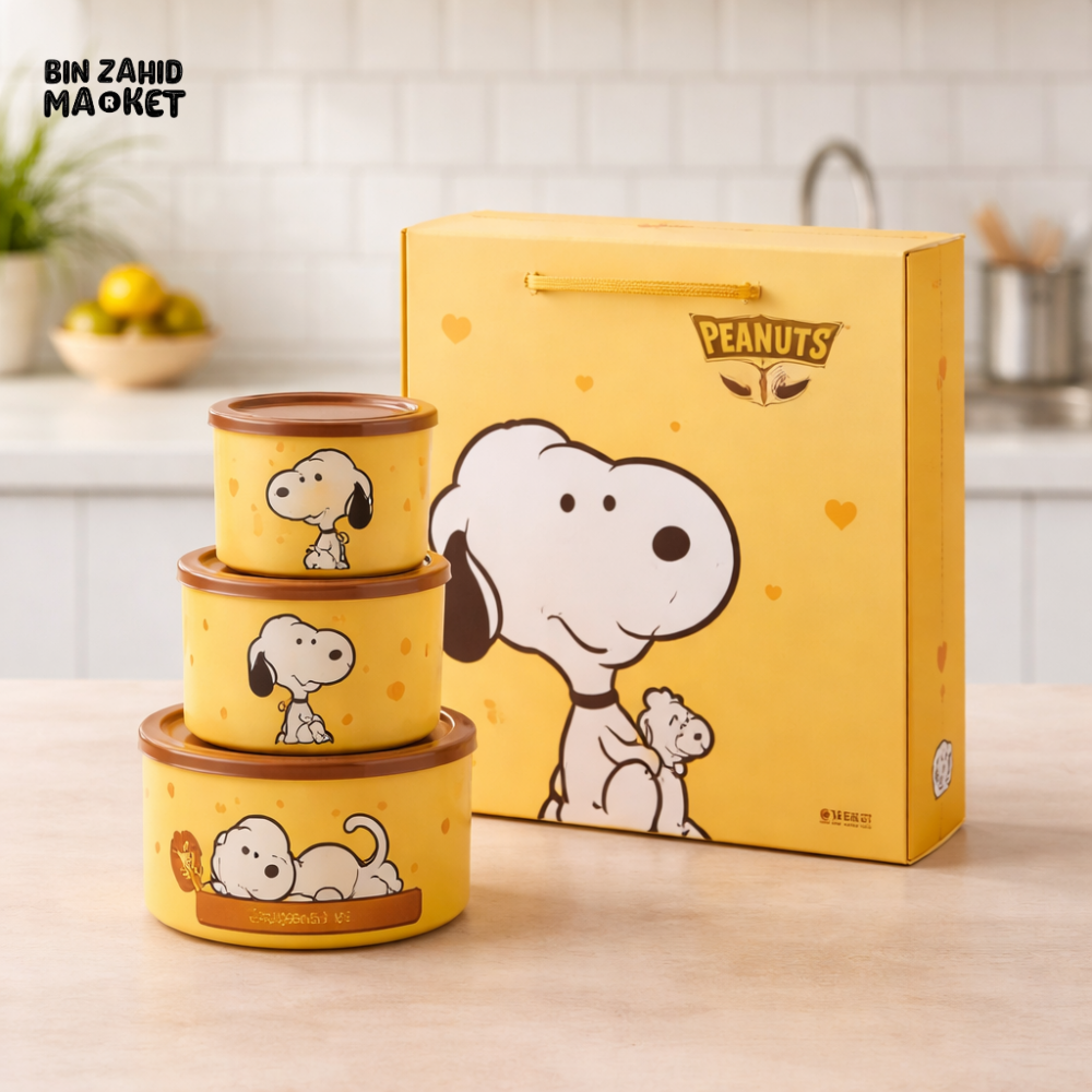 DISNEY SNOOPY STACKABLE FOOD STORAGE CONTAINER SET 3 PCS - D29-2