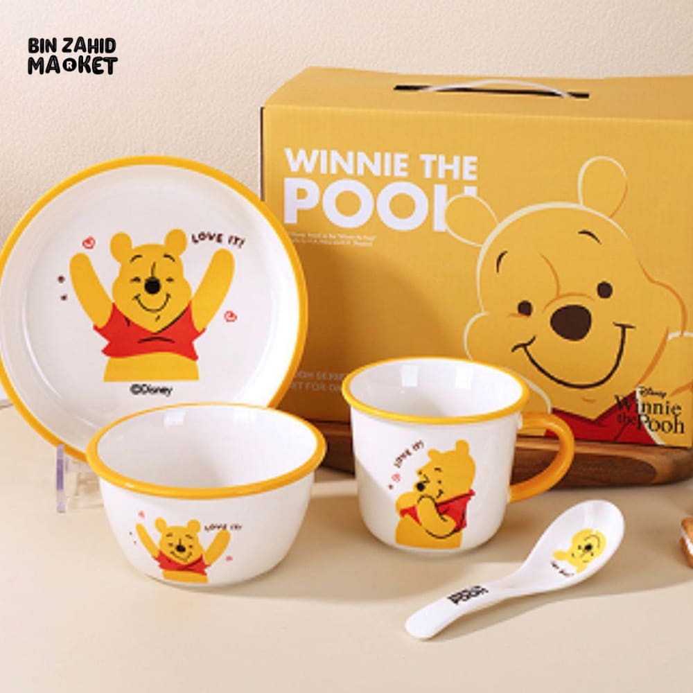 DISNEY WINNIE THE POOH CERAMIC DINNERWARE GIFT SET 4 PIECES
