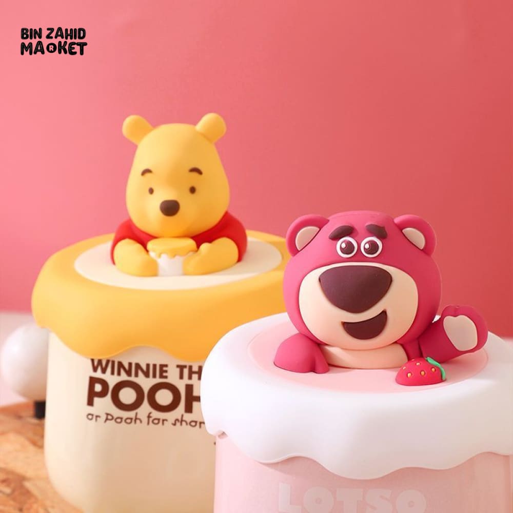 DISNEY WINNIE THE POOH CERAMIC MUG WITH LID & SPOON GIFT SET – 400ML
